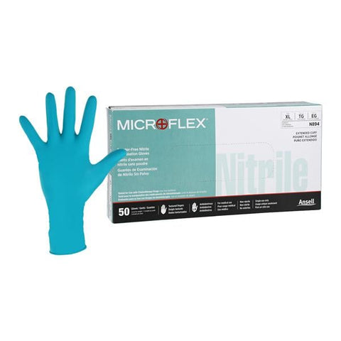 Microflex Inc -MICROFLEX N89 Nitrile Exam Gloves X-Large Extended Green Non-Sterile Chemo Rated, 10 BX/CA N894