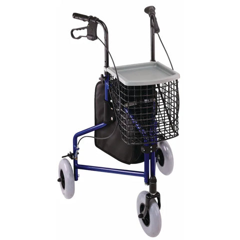 3 Wheel Steel Rollator - Blue