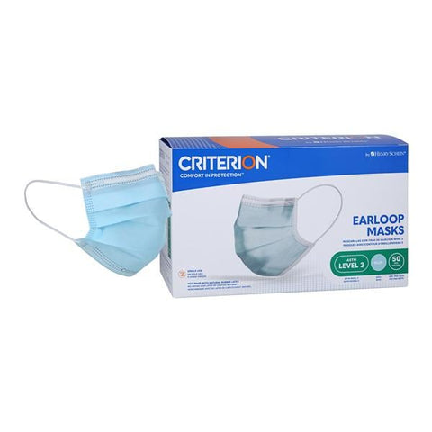 Henry Schein Inc. Criterion Earloop Mask ASTM Level 3 Blue 50/Bx, 6 BX/CA - 5702044
