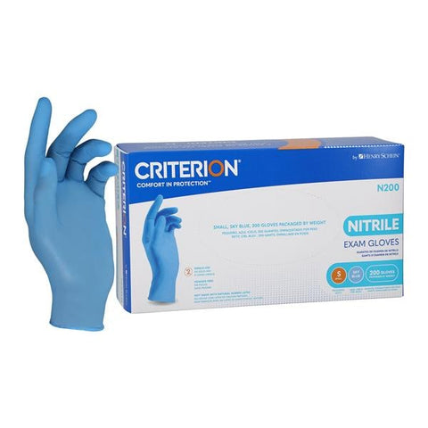 Henry Schein Inc. -Criterion N200 Nitrile Exam Gloves Small Standard Sky Blue Non-Sterile Chemo Tested, 10 BX/CA 5702098