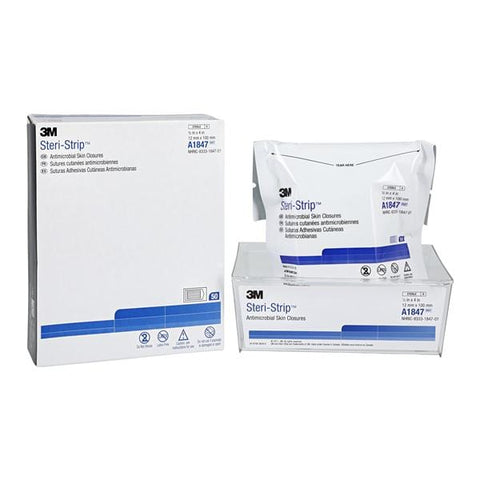 3M Medical Products Steri-Strip Skin Closure Strip Iodophor 1/2x4" Tan 50/Bx, 4 BX/CA - A1847