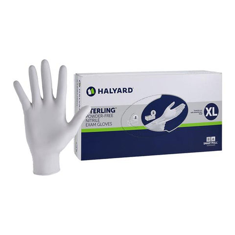 O & M Halyard -Sterling Nitrile Exam Gloves X-Large Sterling Silver Non-Sterile Chemo Approved, 10 BX/CA 50709