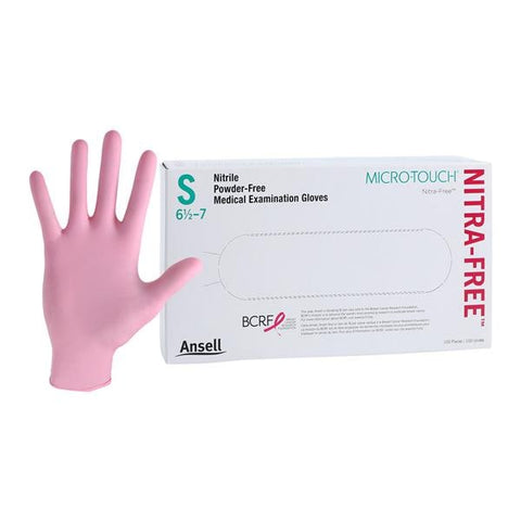 Ansell Healthcare Products LLC -MICRO-TOUCH NitraFree Nitrile Exam Gloves Small Standard Pink Non-Sterile Chemo Approved, 10 BX/CA 6034511