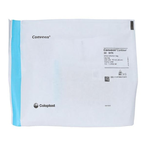 Coloplast Corp Conveen Urinary Leg Bag 21oz Disposable Anti-Reflux Valve - 5170
