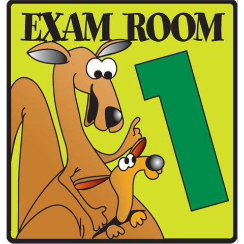 Clinton Industries, Inc. Exam Room Sign Pediatric 5.5 in Plastic Yellow Assorted Imprint With Kangaroo Design Each - EX1
