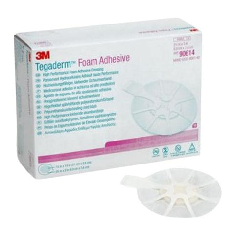 3M Medical Products Tegaderm Foam Gauze Dressing 2-3/4x3" 4 Ply Adhesive Absorbent LF, 4 BX/CA - 90614