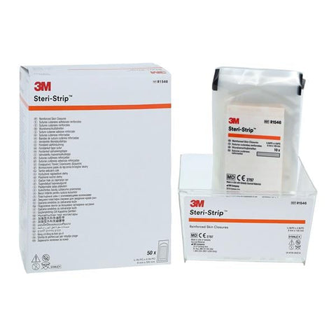 3M Medical Products Steri-Strip Skin Closure Strip Non-Woven Rayon Backed 1/4x4" White 50/Bx, 4 BX/CA - R1546