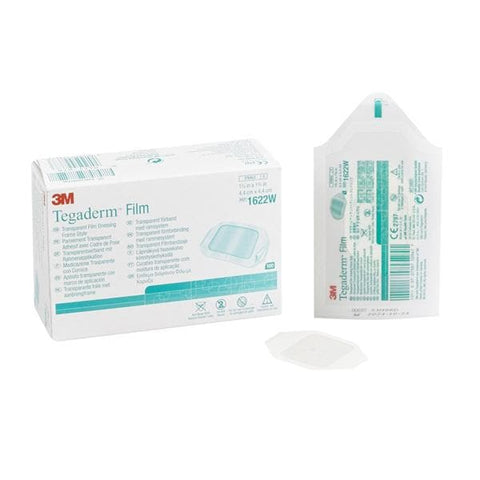 3M Medical Products Tegaderm Film Frame Style Dressing 1-3/4x1-3/4" Sterile Adhesive Adhr Trans LF - 1622W