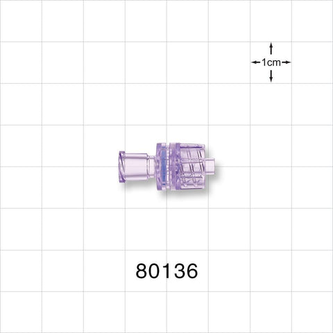 Check Valve, Female Luer Lock Inlet, Male Luer Lock Outlet - 4.2 psi CP - 80136