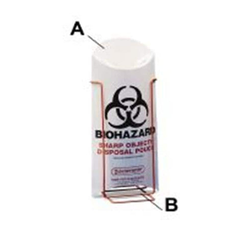 Bel-Art Products -Sharps Biohazard Pouch 10mil 5-1/2x13" White Flap Closure Paperboard Symbol Non-Sterile Disposable Oval 200/Package H132340000
