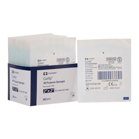 Cardinal Health Versalon Rayon/Polyester Blend All Purpose Sponge 2x2" 4 Ply Sterile NWvn LF, 60 PK/CA - 8042