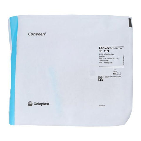 Coloplast Corp Conveen Urinary Leg Bag 28oz Disposable Anti-Reflux Valve - 5174
