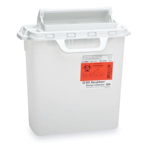 Becton-Dickinson -Recykleen Sharps Container 3gal Pearl 15-3/4x13-1/2x6" Perimeter Lock Plastic Each, 10 EA/CA 305053