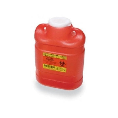 Becton-Dickinson -Sharps Container 6.9qt Red/Clear 5-3/10x9-4/10x11-1/2" Hinge Lid/Petals Plastic 1-Piece Non-Sterile Reusable Each, 12 EA/CA 305489