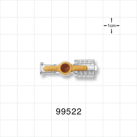1-Way Stopcock, Female Luer Lock, Male Luer with Spin Lock - 500 psi - 99522
