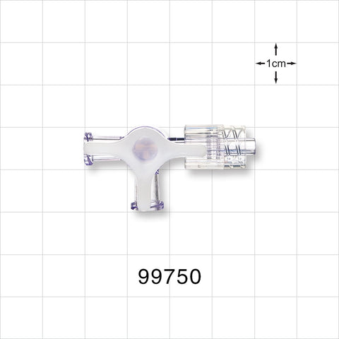 3-Way Stopcock, 2 Female Luer Locks, Swivel Male Luer Lock - 58 psi - 99750