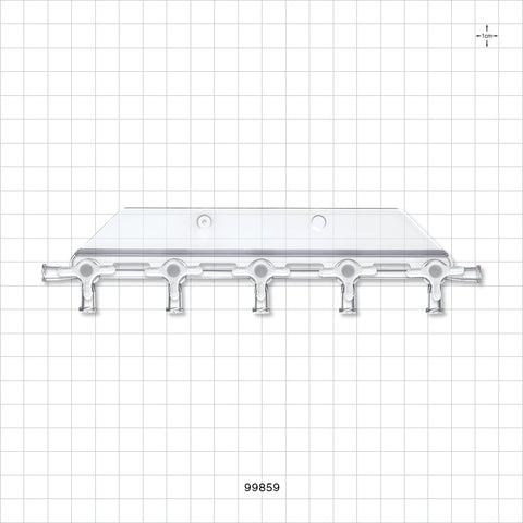 5-Gang Stopcock Manifold, 7 Female Luer Locks - 29 psi - 99859