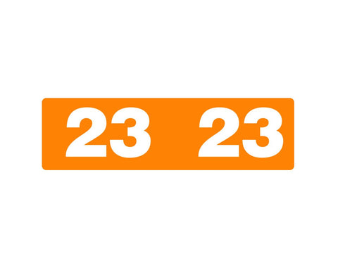 Ames® Compatible Color Code Label Year "23", 1-3/4" x 1/2", Orange, Mylar, 1000 Per Roll | AMS-23