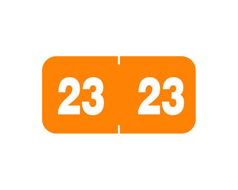 Ames® Compatible Color Code Label Year "23", 1-1/2" x 3/4", Orange, Mylar, 1000 Per Roll | CC-23