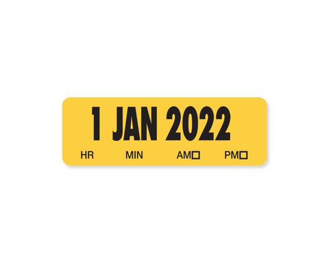 2022 Spee-D-Date™ Label January-December Yellow 100 per Roll, 365 Rolls per Set | SDD0122000100