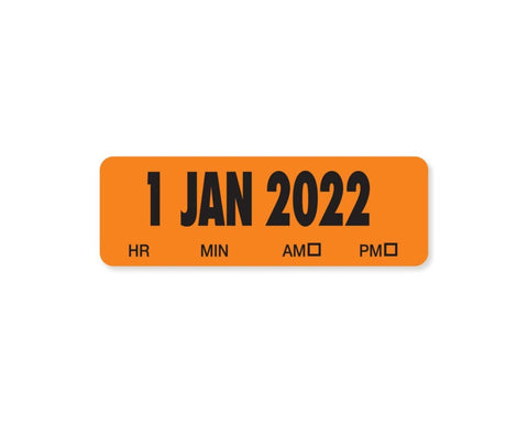 2022 Spee-D-Date™ Label January-December Orange 50 per Roll, 365 Rolls per Set | SDDOR22000050
