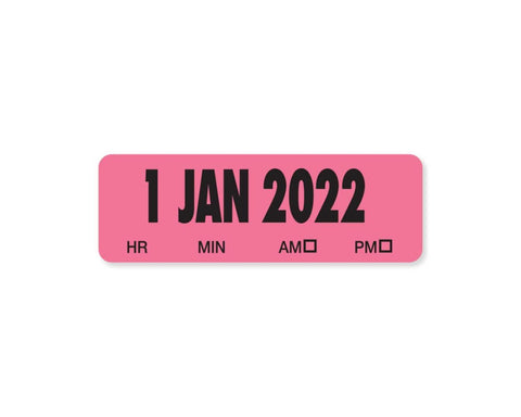 2022 Spee-D-Date™ Label January-December Pink 100 per Roll, 365 Rolls per Set | SDDPK22000100