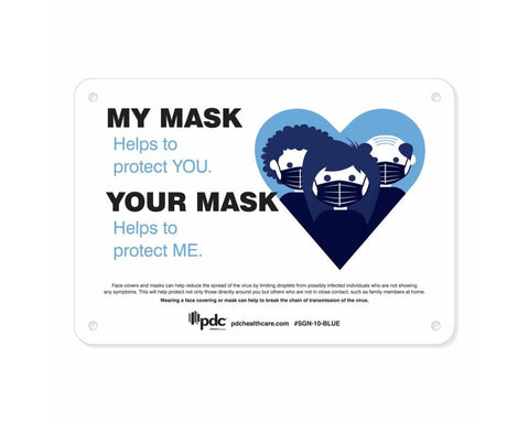 PDC Sign "My Mask Your Mask" 7" x 10" Blue | SGN-10-BLUE