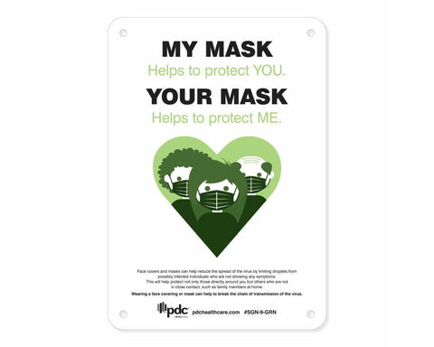 Sign "My Mask Your Mask" 10" x 7" Green | SGN-9-GRN