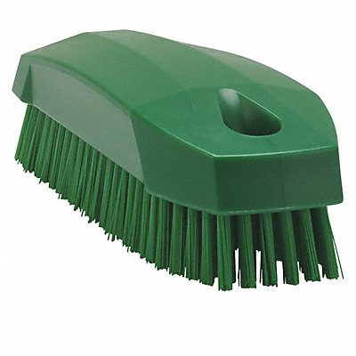 4-57/64 L Polyester Block Hand and Nail Brush Green