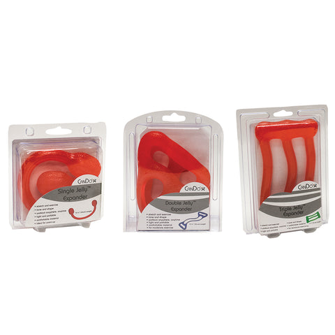 CanDo Jelly Expander Single, Double and Triple Exerciser Kit - red - light