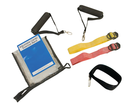 CanDo Adjustable Exercise Band Kit - 2 band easy (yellow, red)