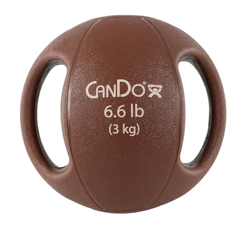 CanDo, Molded Dual Handle Medicine Ball, Tan, 6.6 lb. (3 kg)