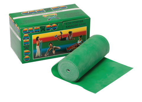 CanDo Low Powder Exercise Band - 6 yard roll - Green - medium