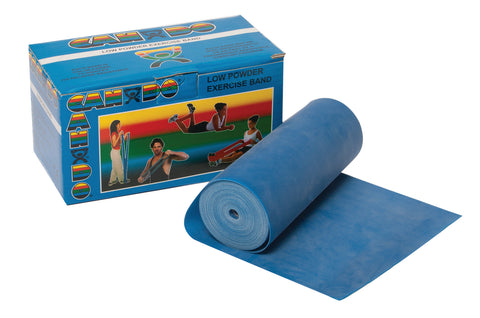 CanDo Low Powder Exercise Band - 6 yard roll - Blue - heavy