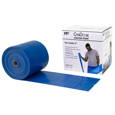 CanDo Low Powder Exercise Band - 50 yard roll - Blue - heavy