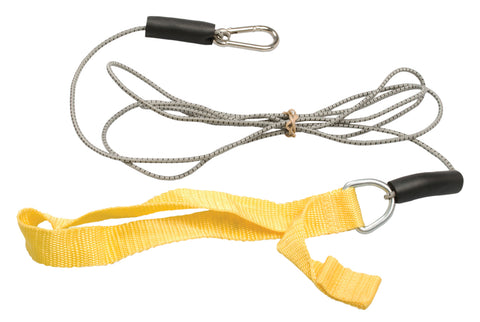 CanDo exercise bungee cord with attachments, 7', Yellow - x-light