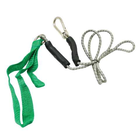 CanDo exercise bungee cord with attachments, 4', Green - medium