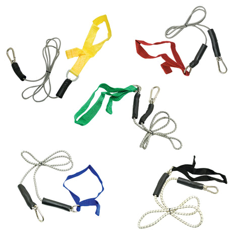 CanDo exercise bungee cord with attachments, 4', set of 5 (yellow through black)