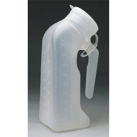 Medegen Medical Products, LLC Urinal Patient 1qt Translucent Plastic Male With Handle/Cover Each, 50 Each/CA - H140-01