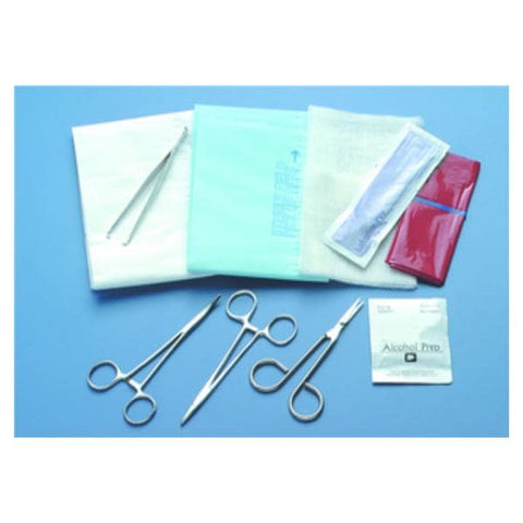Busse Hospital Disposable Tray Wound Closure Facial W/ 5 Floor-Grade Wbstr Smth Jw Ndl Hldr Strl Each - 757