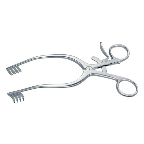 Medline Industries Inc Retractor Self Retaining Adson 8" 4x4 Sharp Prong Stainless Steel Each - MDS1868019