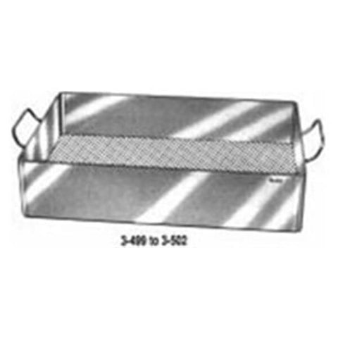 Miltex Tray Instrument Sterilization Stainless Steel 10x6-1/2x2-1/2" Safety Handle Each - Integra Miltex - 3-499