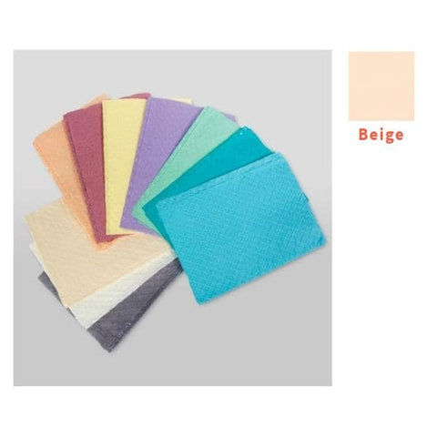 Tidi Products LLC Bib Towel TIDI Ultimate Waffle 13 in x 18 in Beige 3 Ply Tissue / Poly 500/Ca - 917407