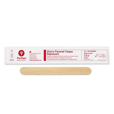 Puritan Medical Products Tongue Blade Wood Non Sterile Junior 50/Bx, 20 BX/CA - 710-CHERRY