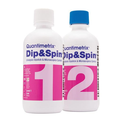 Quantimetrix Corp Dip & Spin UA Dipstick/Microscopics Level 1-2 Control 4x120mL Each - 1470-01