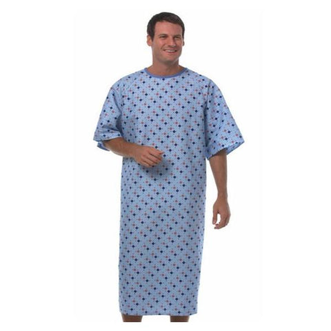 Fashion Seal Gown Patient Poly/Ctn Lg 51" Unsx DmndInThRgh Bck Ovrlp Adlt Each - 758-L