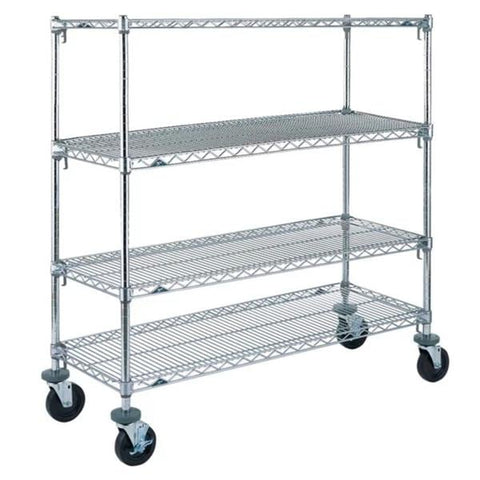 Intermetro Industries Cart Utility Super Erecta 24x60x69" 4-5" Rubber Casters/2 Swivel/2 Locking Each - A566BC
