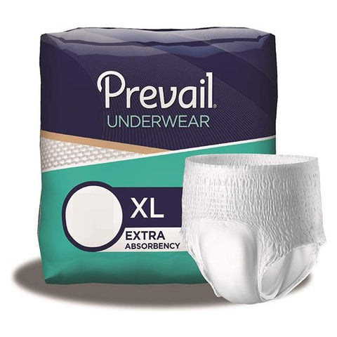 First Quality Products Underwear Prevail Adult Unisex XL 58-68" Extra Odor Guard White 4x14/Ca - PV-514