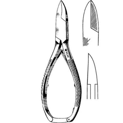 Sklar Instruments Nipper Nail English Anvil 5-1/2" Straight Back Double Spring Stainless Steel Each - 97-1056
