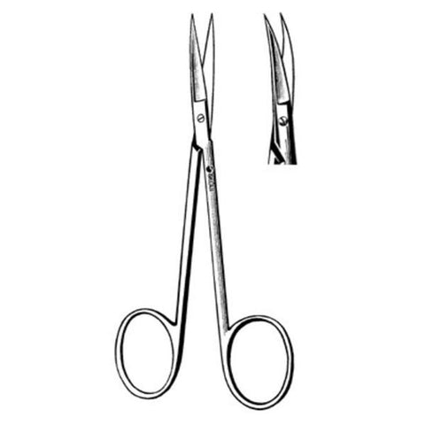 Sklar Instruments Scissors Iris 3-1/2" Sharp/Sharp Smooth Curved Stainless Steel Each - 47-1235
